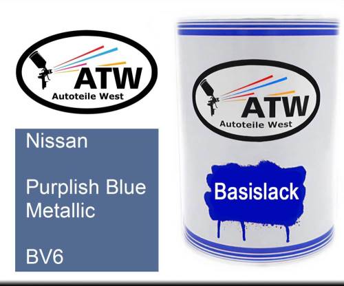 Nissan, Purplish Blue Metallic, BV6: 500ml Lackdose, von ATW Autoteile West.